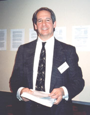 Dr. Robert Fels, biofeedback therapist, presenting a poster at the Society for Personality Assessement in Philadelphia, March 17, 2001.